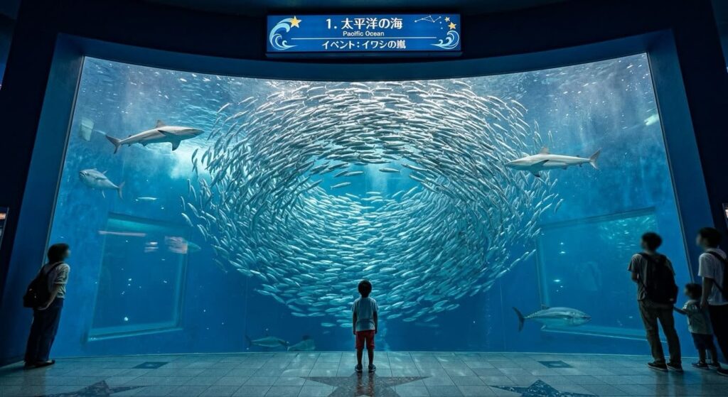 イワシ魚群の写真
